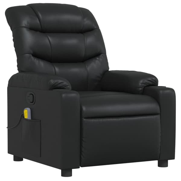 vidaXL Massagefåtölj svart konstläder