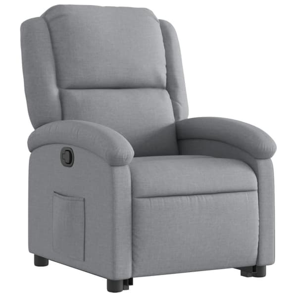 vidaXL Reclinerfåtölj med uppresningshjälp ljusgrå tyg