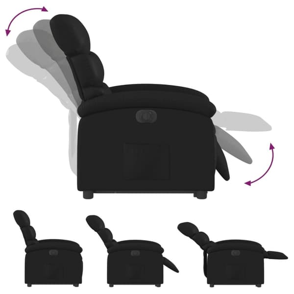 vidaXL Reclinerfåtölj med uppresningshjälp svart konstläder
