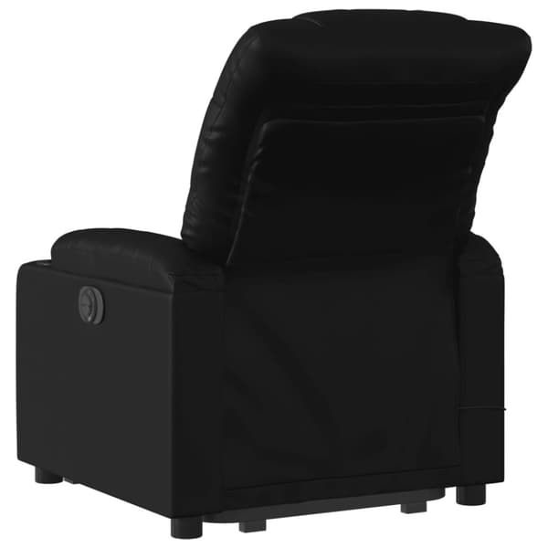 vidaXL Massagefåtölj med uppresningshjälp svart konstläder