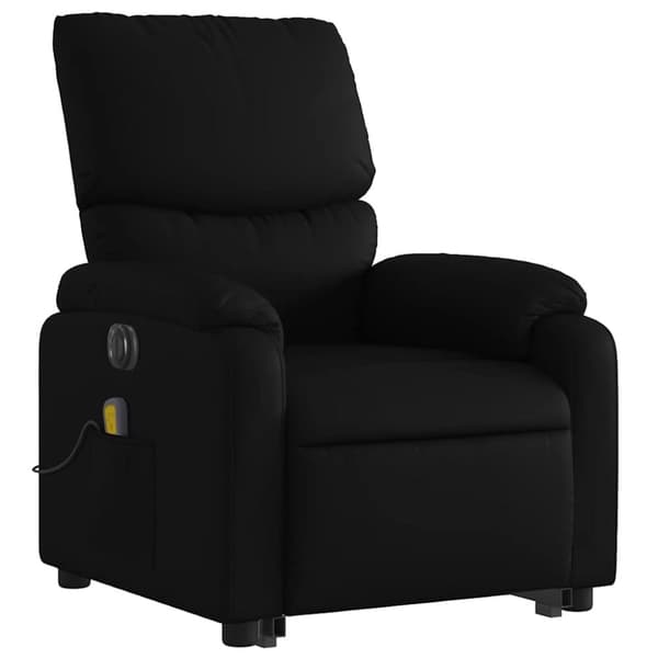 vidaXL Massagefåtölj med uppresningshjälp svart konstläder