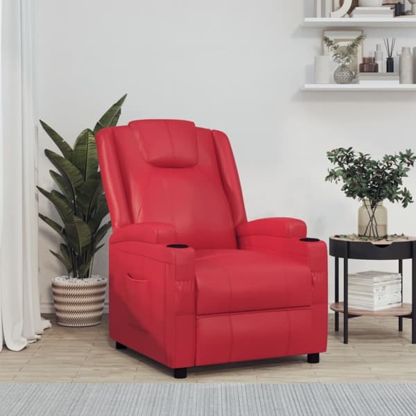 vidaXL Reclinerfåtölj gräddvit konstläder