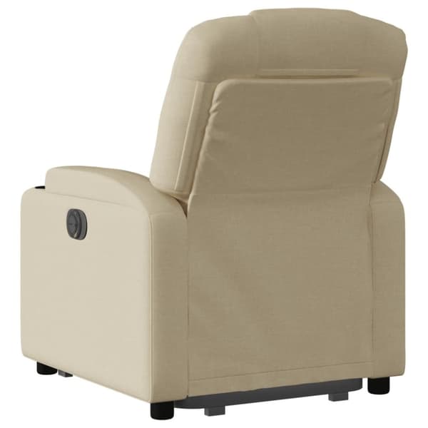 vidaXL Reclinerfåtölj med uppresningshjälp gräddvit tyg