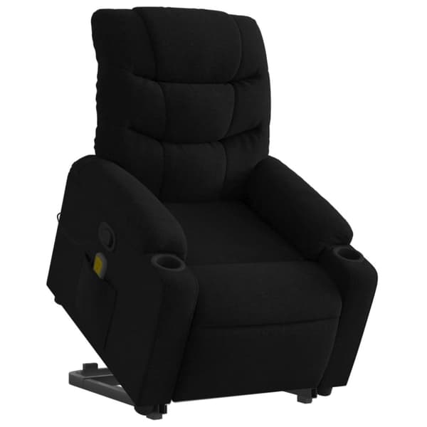 vidaXL Massagefåtölj med uppresningshjälp svart tyg