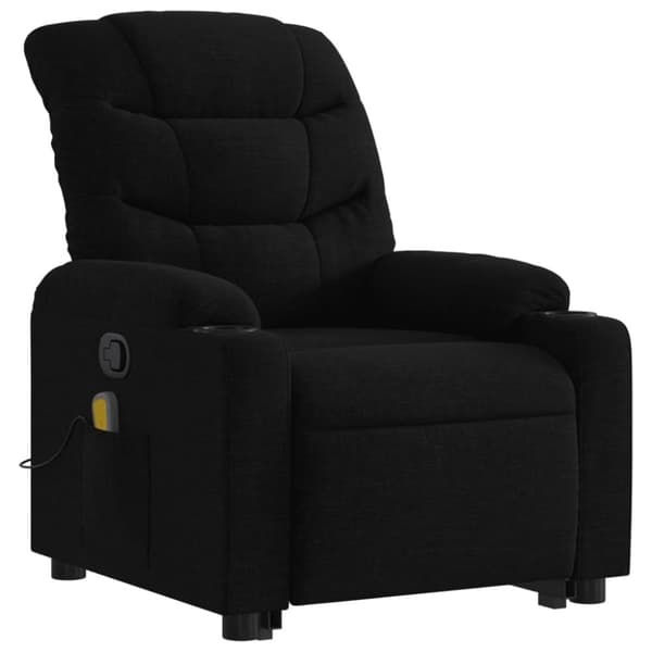 vidaXL Massagefåtölj med uppresningshjälp svart tyg