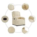 Miniatyrbild 8 av 11: vidaXL Elektrisk reclinerfåtölj med uppresningshjälp gräddvit tyg
