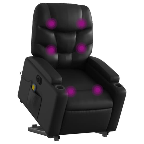 vidaXL massagestol med løftefunktion kunstlæder sort
