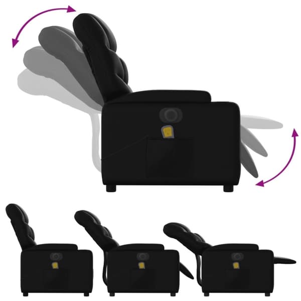 vidaXL massagestol med løftefunktion kunstlæder sort