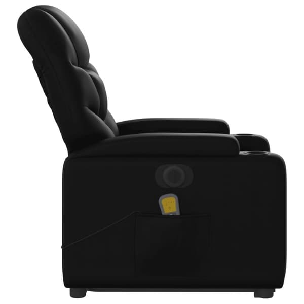vidaXL Massagefåtölj med uppresningshjälp svart konstläder