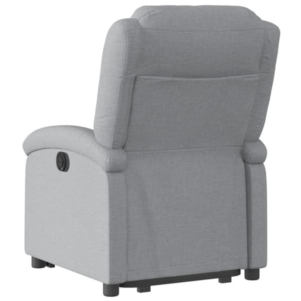 vidaXL Elektrisk reclinerfåtölj med uppresningshjälp ljusgrå tyg