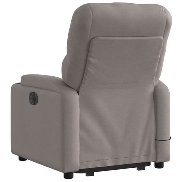 vidaXL Elektrisk massagefåtölj med uppresningshjälp taupe tyg