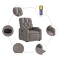 Miniatyrbild 8 av 11: vidaXL Elektrisk massagefåtölj med uppresningshjälp taupe tyg