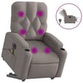 Miniatyrbild 2 av 11: vidaXL Elektrisk massagefåtölj med uppresningshjälp taupe tyg