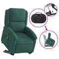 Miniatyrbillede 5 af 5: vidaXL massagestol med løftefunktion velour mørkegrøn