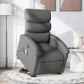 Miniatyrbild 11 av 11: vidaXL Massagefåtölj med uppresningshjälp mörkgrå tyg