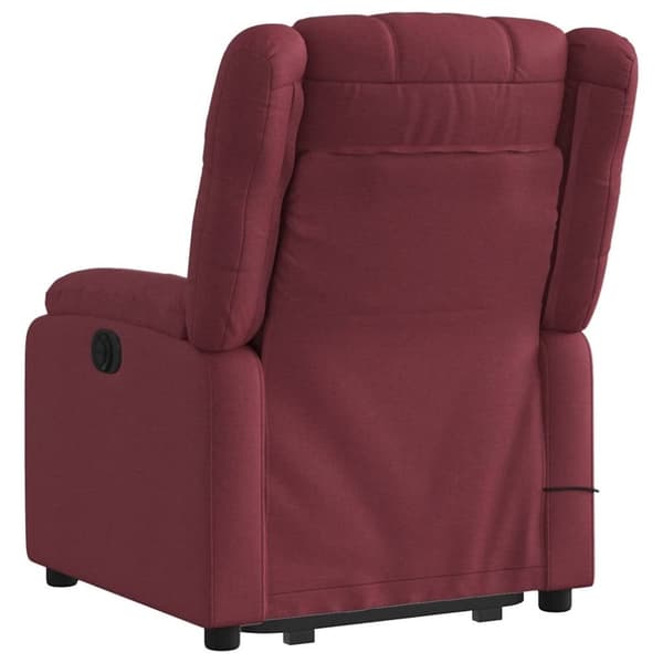 vidaXL Massagefåtölj med uppresningshjälp vinröd tyg