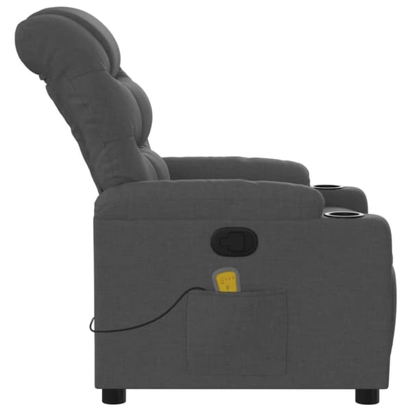 vidaXL Massagefåtölj mörkgrå tyg