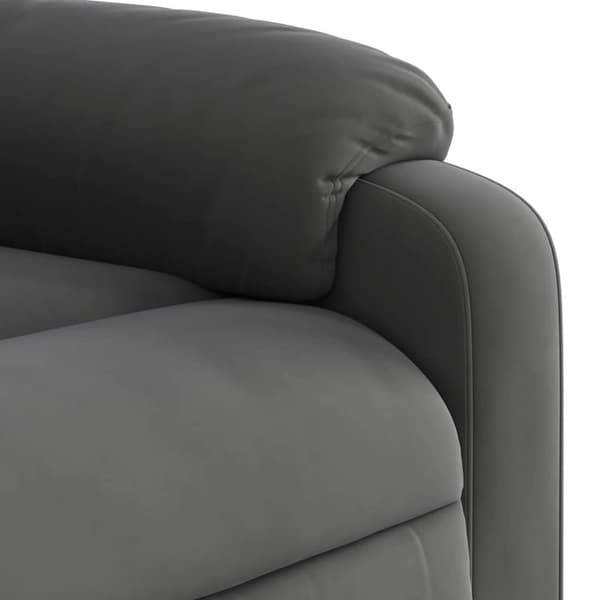 vidaXL Massagefåtölj med uppresningshjälp mörkgrå mikrofibertyg
