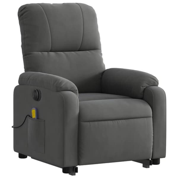 vidaXL Elektrisk massagefåtölj med uppresningshjälp mikrofibertyg