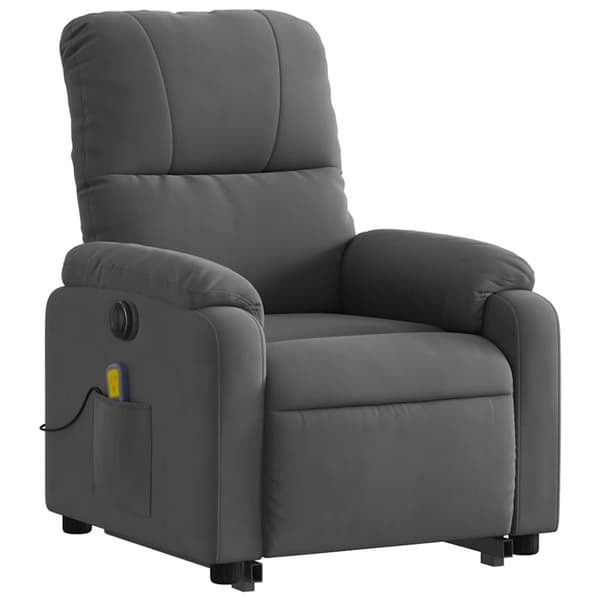 vidaXL Elektrisk massagefåtölj med uppresningshjälp mikrofibertyg