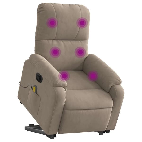 vidaXL Elektrisk massagefåtölj med uppresningshjälp mikrofibertyg