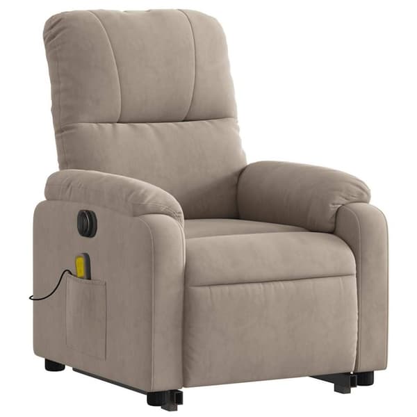 vidaXL Elektrisk massagefåtölj med uppresningshjälp mikrofibertyg