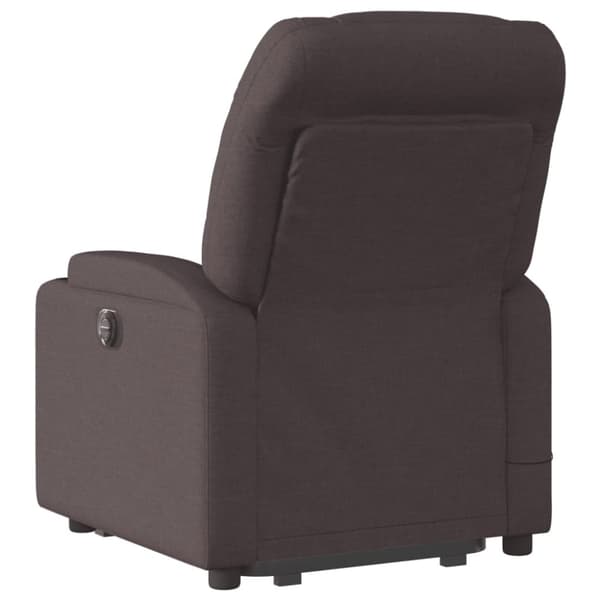 vidaXL Elektrisk massagefåtölj med uppresningshjälp mörkbrun tyg