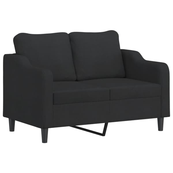 vidaXL sofasæt 3 dele med puder stof sort
