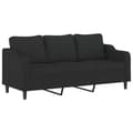 Miniatyrbillede 4 af 10: vidaXL sofasæt 3 dele med puder stof sort