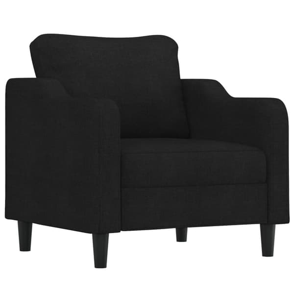 vidaXL sofasæt 3 dele med puder stof sort