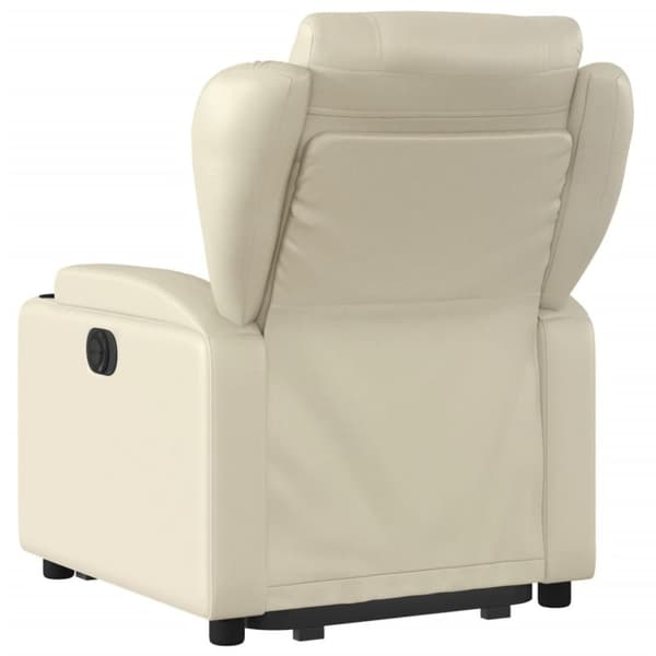 vidaXL Reclinerfåtölj med uppresningshjälp gräddvit konstläder