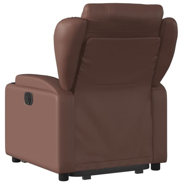 vidaXL Reclinerfåtölj med uppresningshjälp brun konstläder
