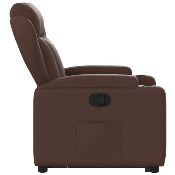 vidaXL Reclinerfåtölj med uppresningshjälp brun konstläder