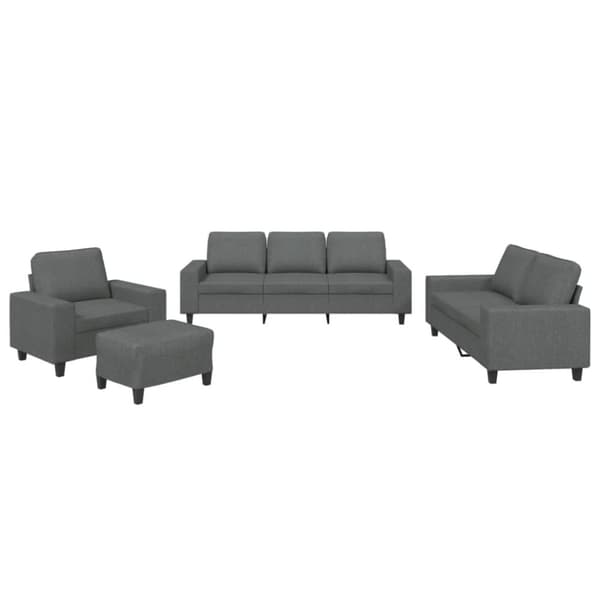 vidaXL sofasæt 4 dele stof mørkegrå