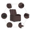 Miniatyrbild 7 av 11: vidaXL Elektrisk reclinerfåtölj med uppresningshjälp brun tyg