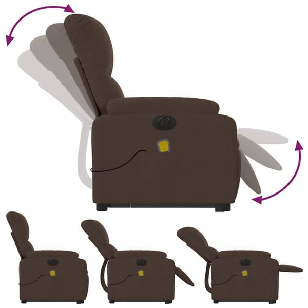 vidaXL Elektrisk massagefåtölj med uppresningshjälp mikrofibertyg