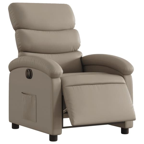 vidaXL Elektrisk reclinerfåtölj cappuccino konstläder