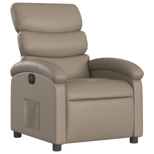 vidaXL Elektrisk reclinerfåtölj cappuccino konstläder