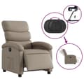 Miniatyrbild 6 av 11: vidaXL Elektrisk reclinerfåtölj cappuccino konstläder