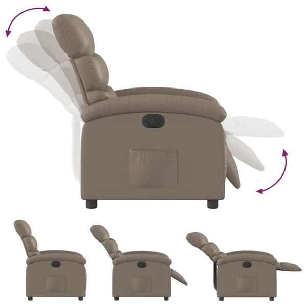 vidaXL Elektrisk reclinerfåtölj cappuccino konstläder