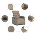 Miniatyrbild 8 av 11: vidaXL Elektrisk reclinerfåtölj cappuccino konstläder