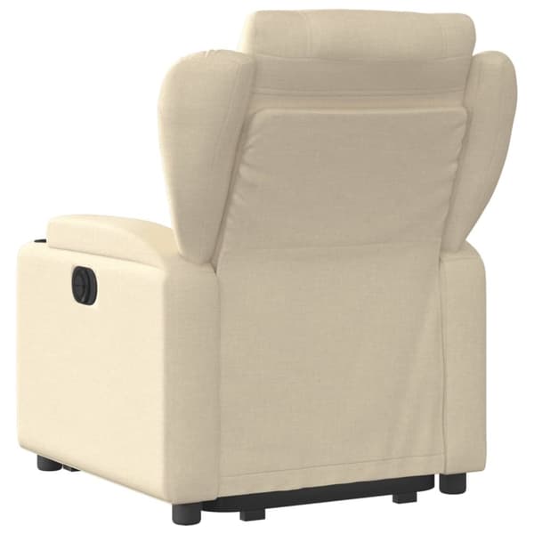 vidaXL Reclinerfåtölj med uppresningshjälp gräddvit tyg