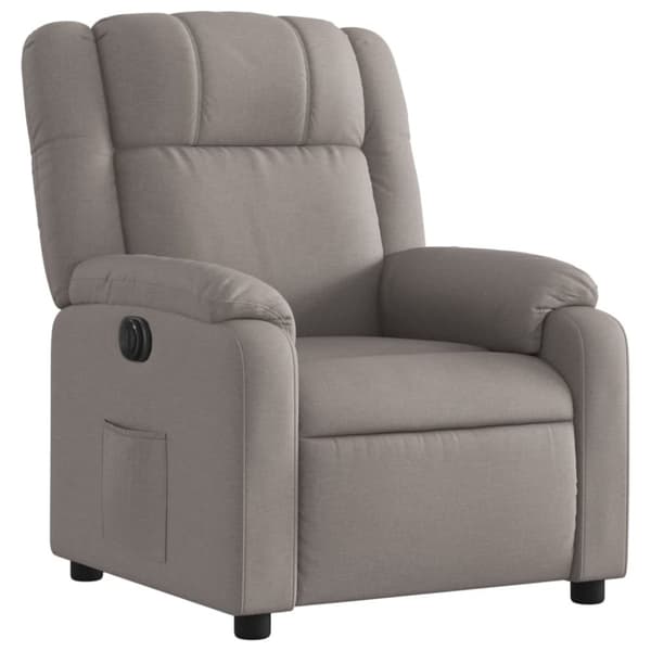 vidaXL Elektrisk reclinerfåtölj taupe tyg