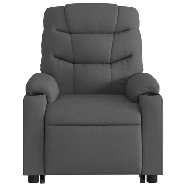 vidaXL Massagefåtölj med uppresningshjälp mörkgrå tyg