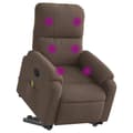 Miniatyrbild 3 av 10: vidaXL Massagefåtölj med uppresningshjälp brun mikrofibertyg