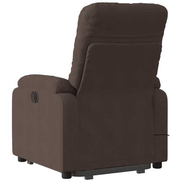 vidaXL Massagefåtölj med uppresningshjälp brun mikrofibertyg