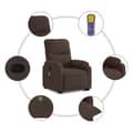 Miniatyrbild 7 av 10: vidaXL Massagefåtölj med uppresningshjälp brun mikrofibertyg
