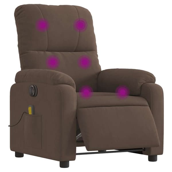 vidaXL Elektrisk massagefåtölj mörkgrå mikrofibertyg