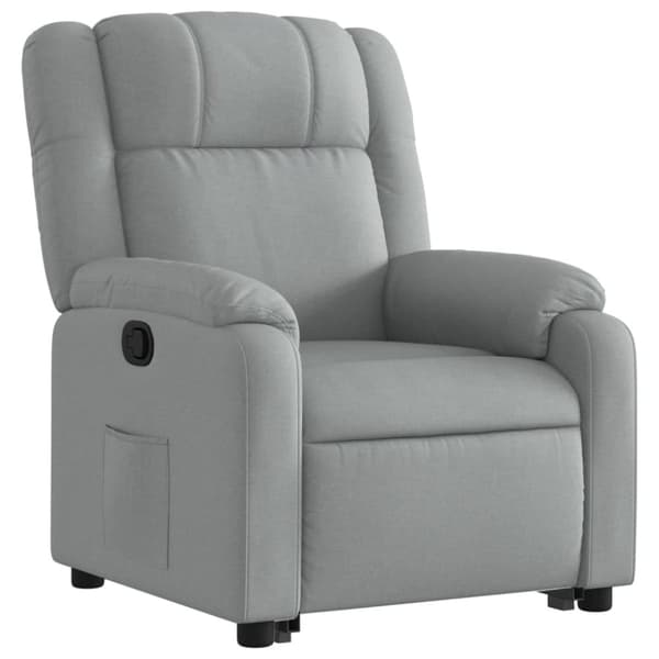 vidaXL Reclinerfåtölj med uppresningshjälp ljusgrå tyg