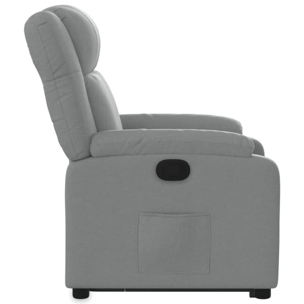 vidaXL Reclinerfåtölj med uppresningshjälp ljusgrå tyg